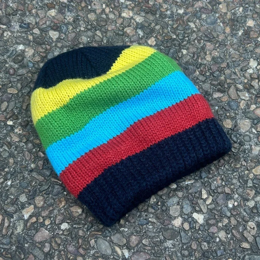 Dorfman Milano Rainbow Stripe Knit Beanie XS Woman or Childs